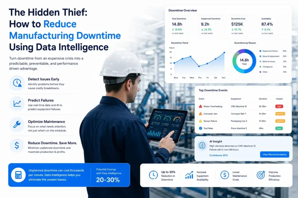 predictive maintenance dashboard reducing manufacturing downtime